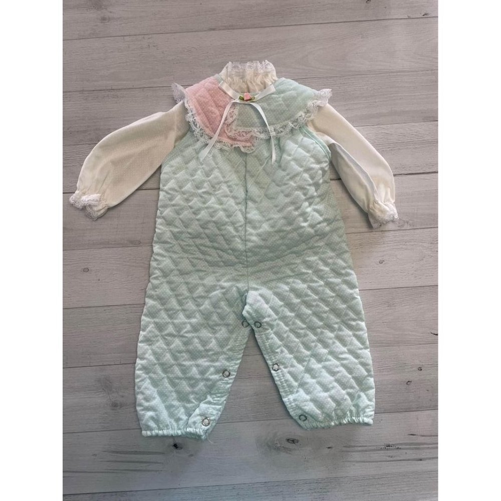vintage evy of california overall set‎ 6-9 months